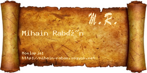 Mihain Rabán névjegykártya